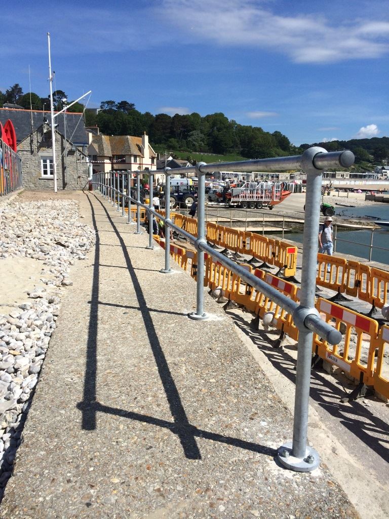 Pedestrian Handrail at Lyme Regis using Interclamp